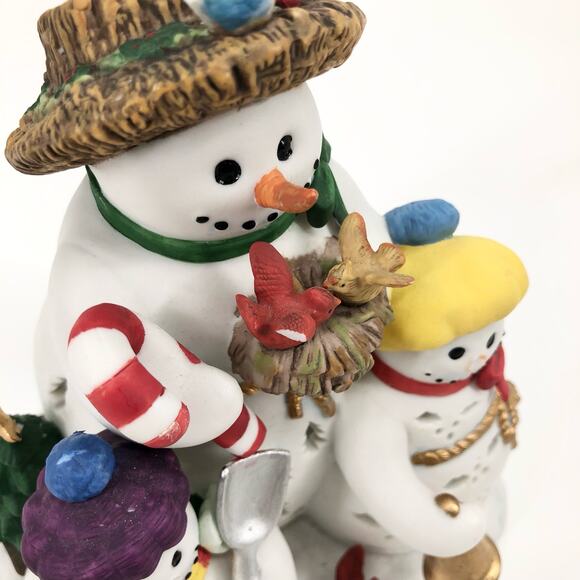 Partylite Retired Snowbell Holiday Family Tealight Candle Holder Snowmen - Picture 11 of 13